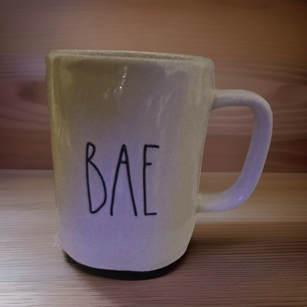 💕 Rae Dunn by Magenta White Glossy Ceramic 16oz BAE Mug